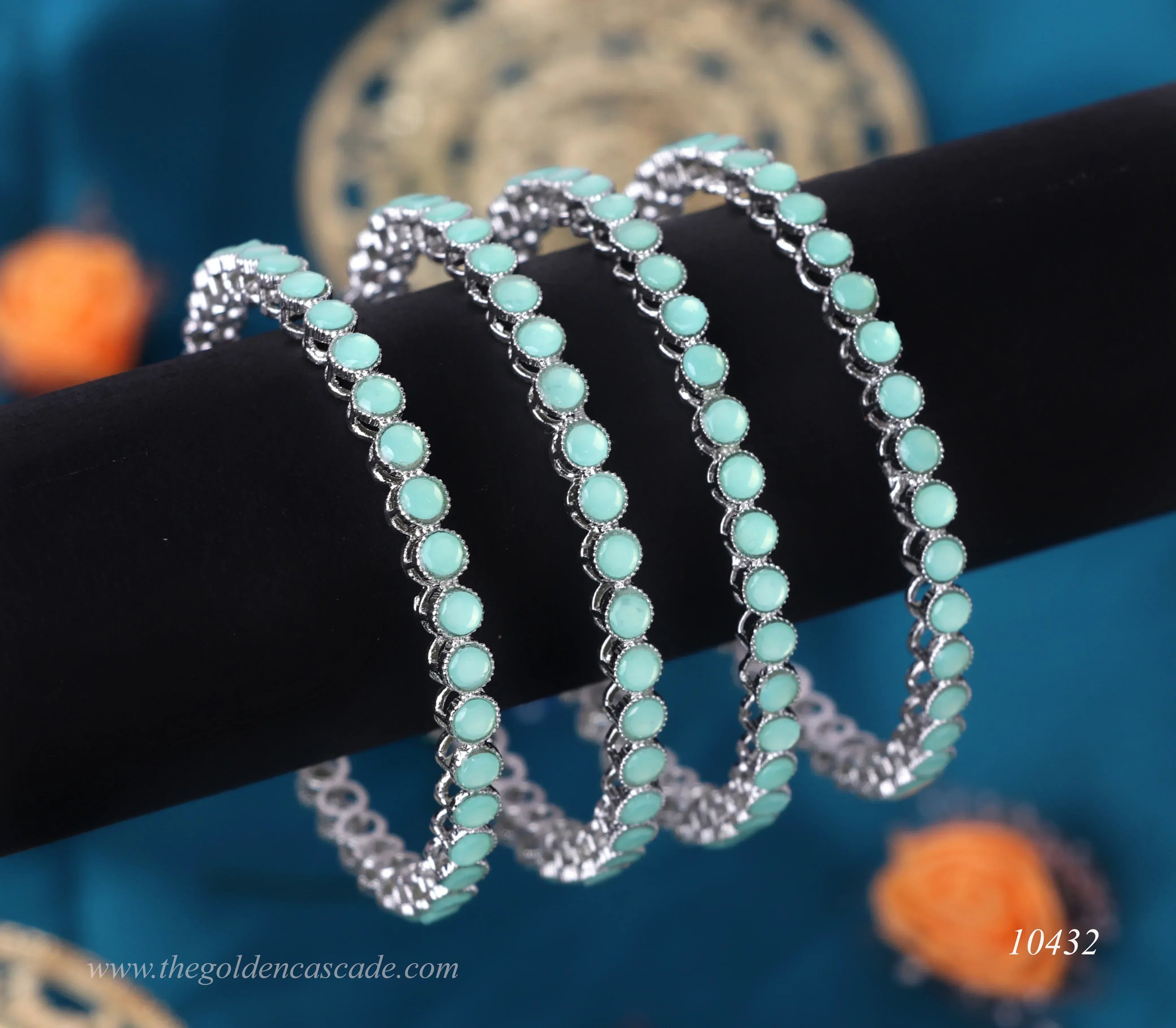 Antique Design Multiple Color Metal Kada with Kundan Studded - Traditional Indian Jewelry for Women - The Golden Cascade